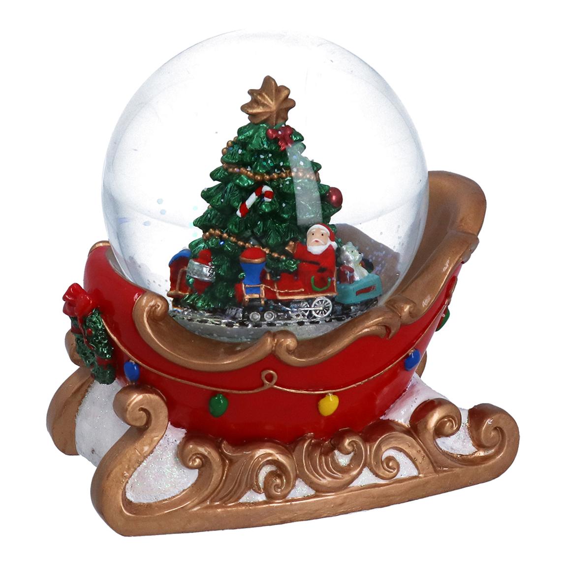Christmas Tree with Sleigh Musical Snow Dome main product photo