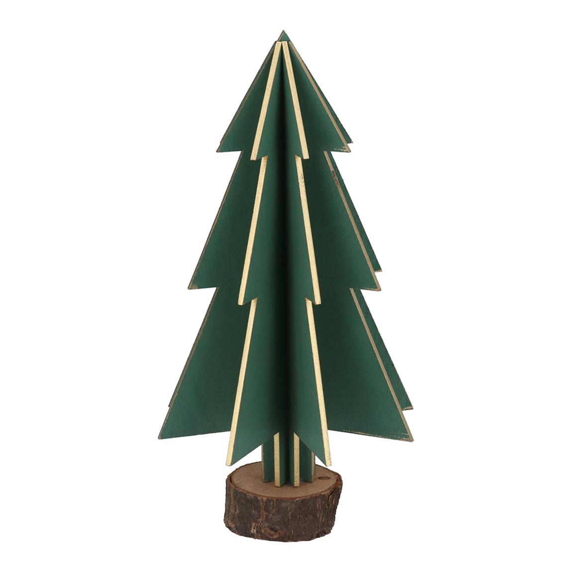 Set of 2 Green Wood Tree Ornaments main product photo