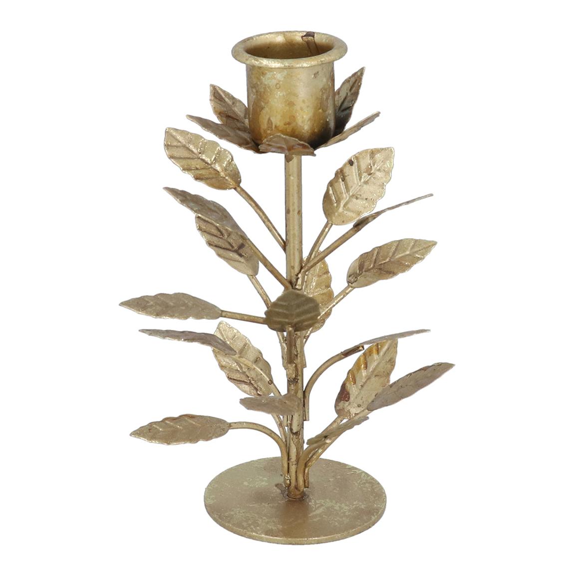 Set of 2 Gold Leaves Candlesticks main product photo