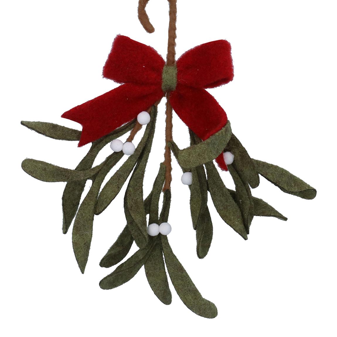 Set of 2 Felt Mistletoe Bunch Decorations main product photo