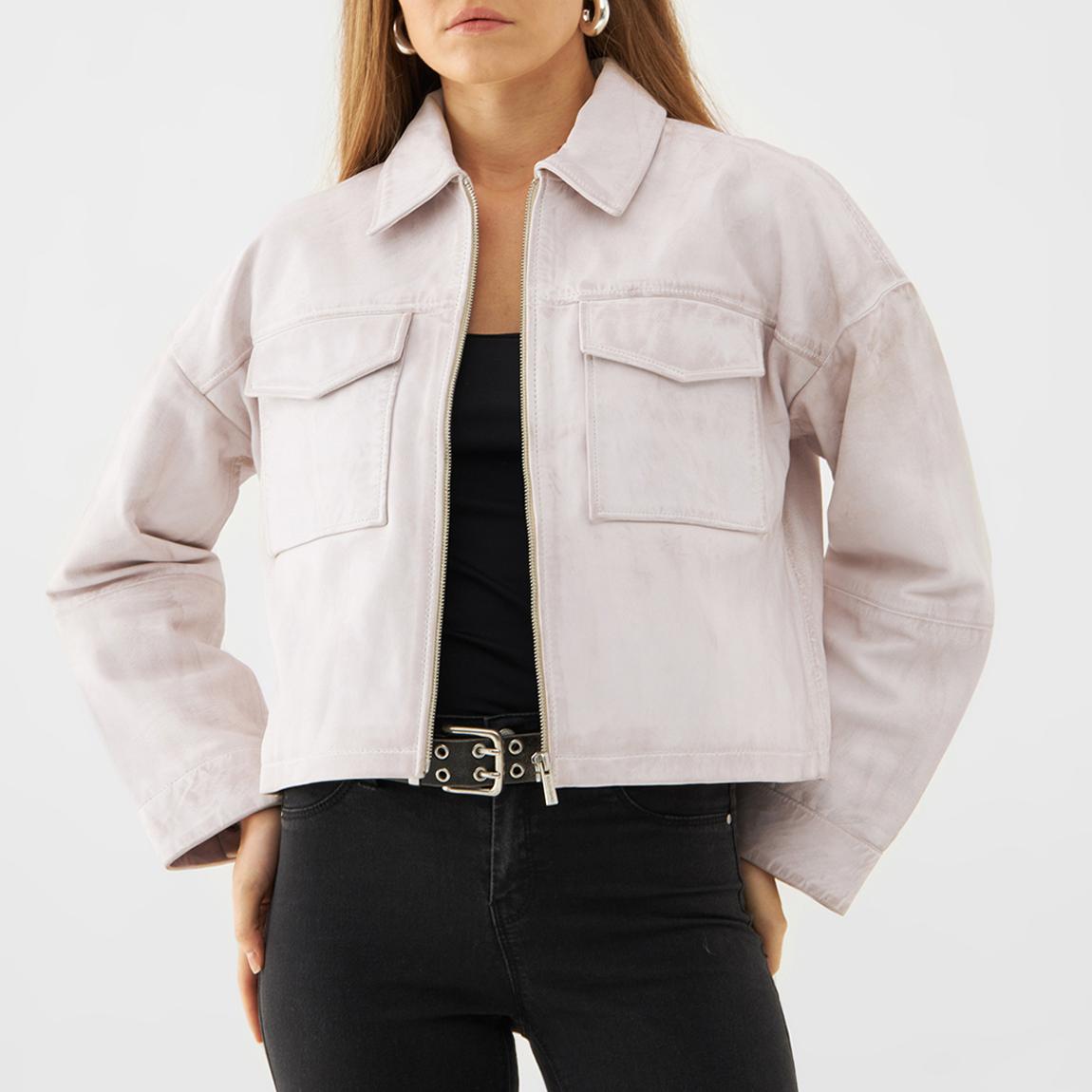 Off White Daisy Leather Shacket main product photo