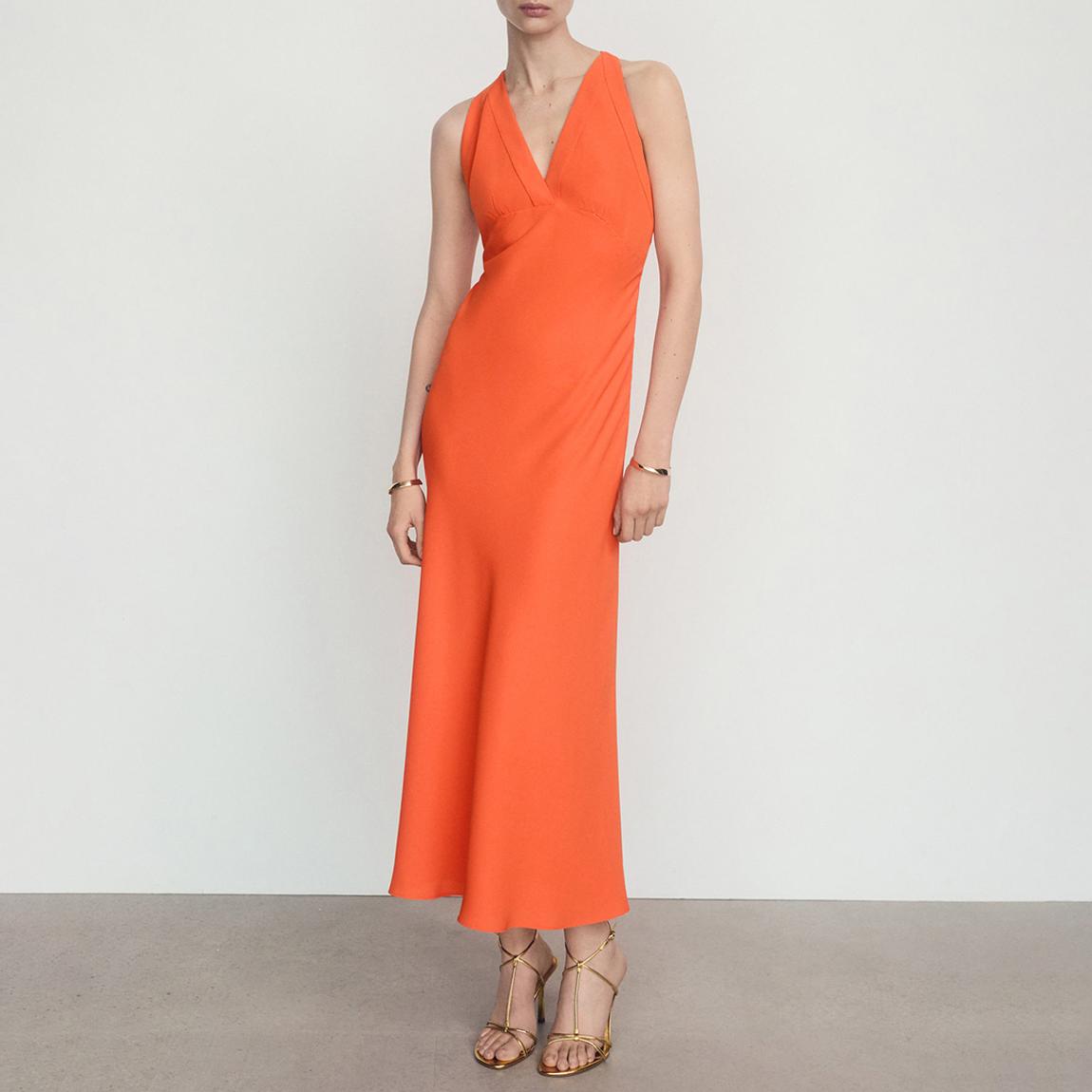 Orange Wrap Back Dress main product photo