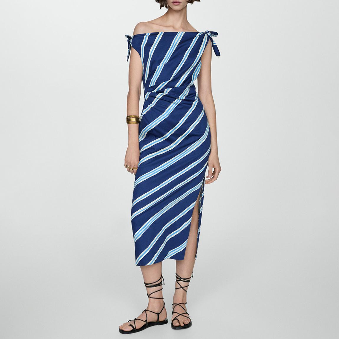 Ink Blue Striped Dress main product photo