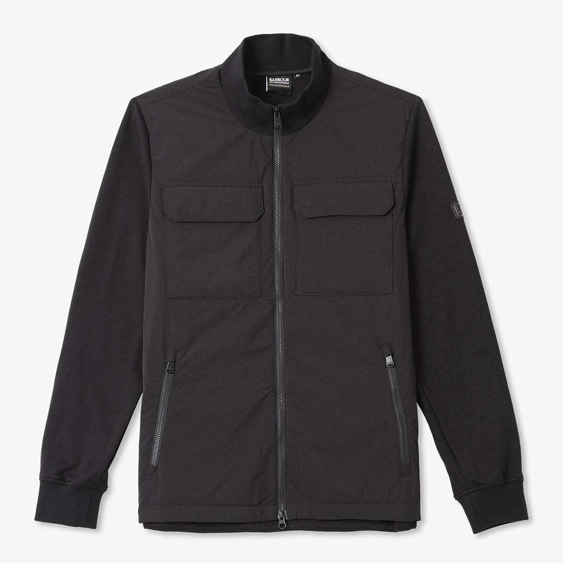 Black Ethan Funnel Neck Quilted Sweatshirt main product photo