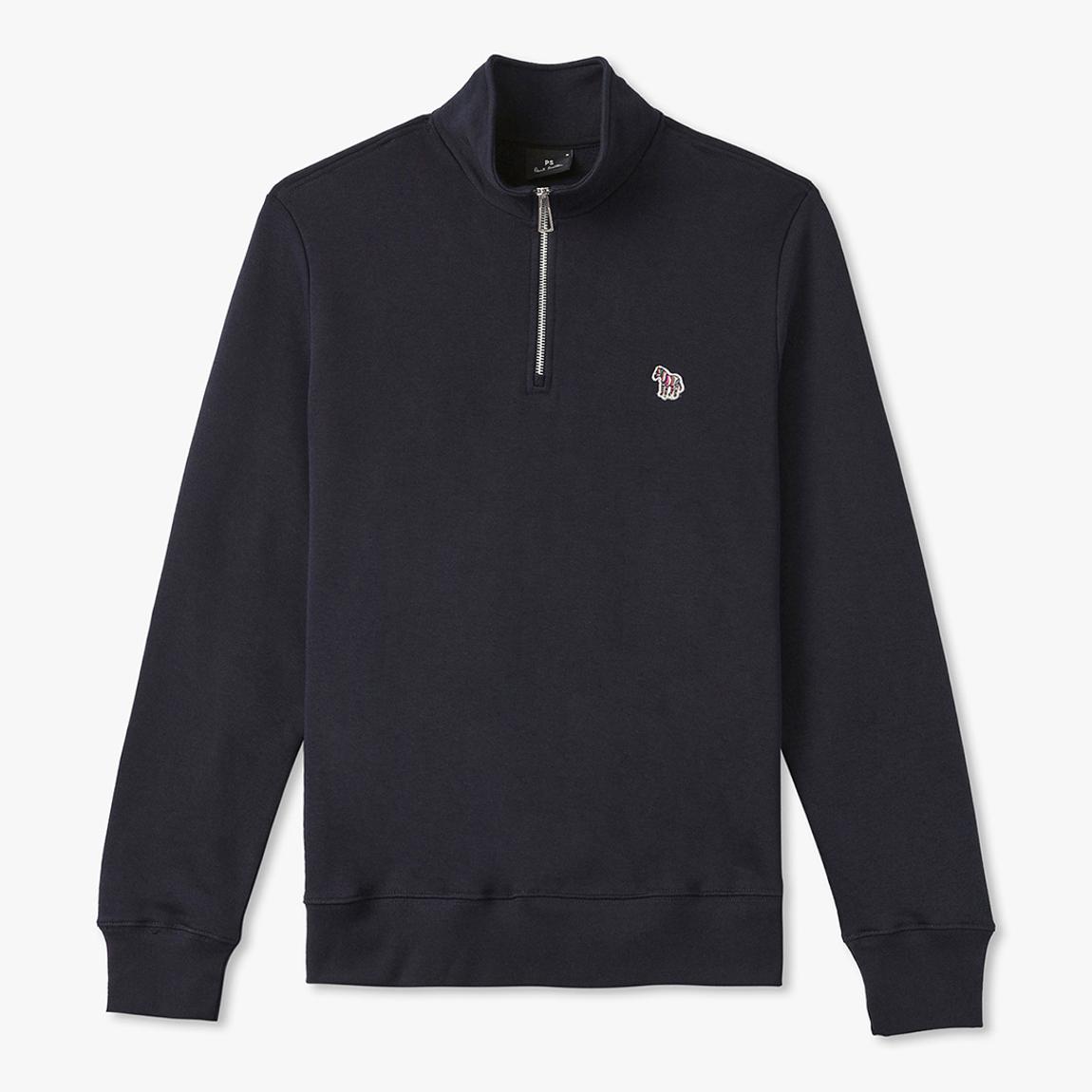 Black Regular Fit Half Zip Zebra Sweatshirt main product photo