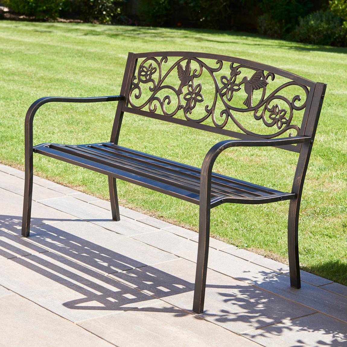 Greenhurst Hummingbird Garden Bench Bronze main product photo
