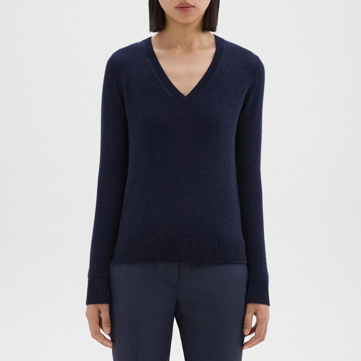 Navy V-Neck Cashmere Jumper main product photo