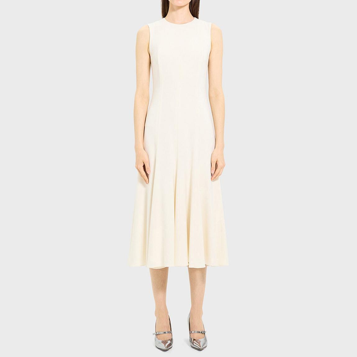 Cream Sleeveless Crepe Dress main product photo