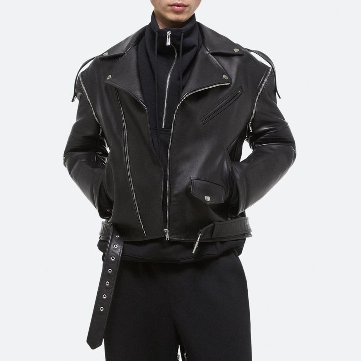 Black Leather Astro Biker Jacket main product photo