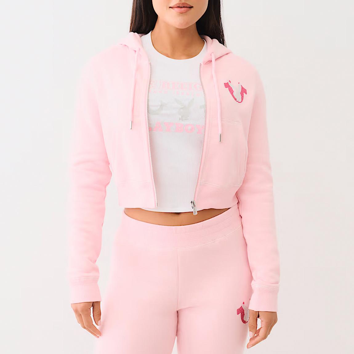 Pink Crystal Shrunken Hoodie main product photo