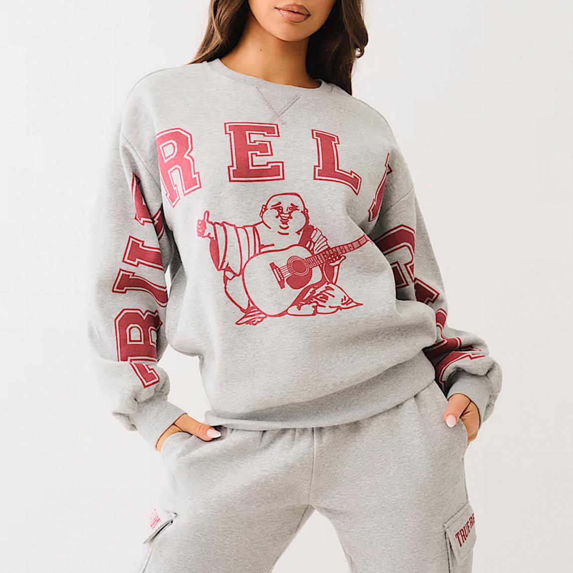 Grey Printed Boyfriend Sweatshirt main product photo