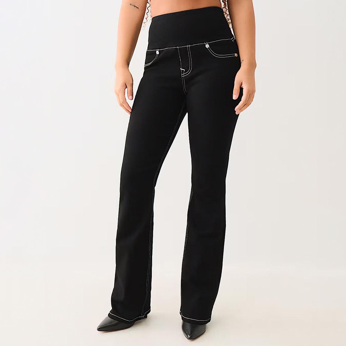 Black Elasticated Jennie Pull On Bootcut Jeans main product photo
