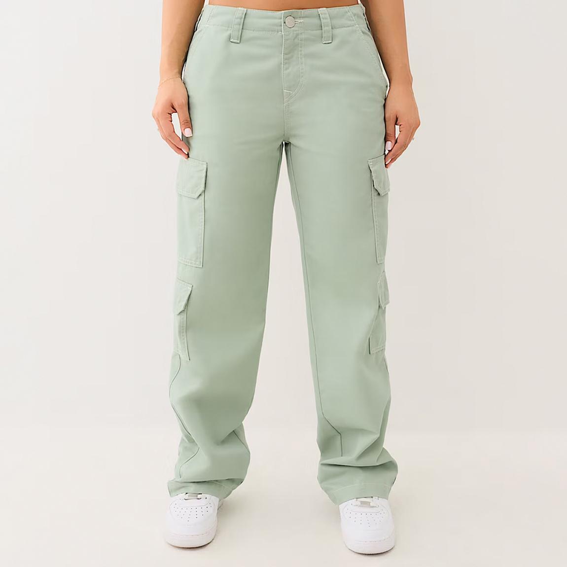 Light Green Warped Horseshoe Single Need Cargo Trouser main product photo