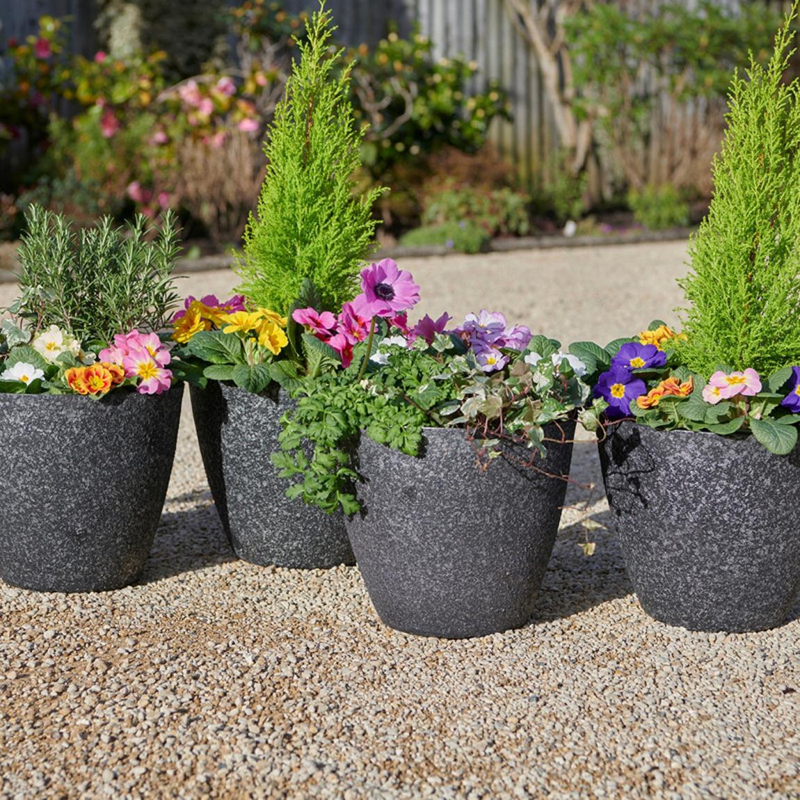 Pack of 4 Granite Planters main product photo
