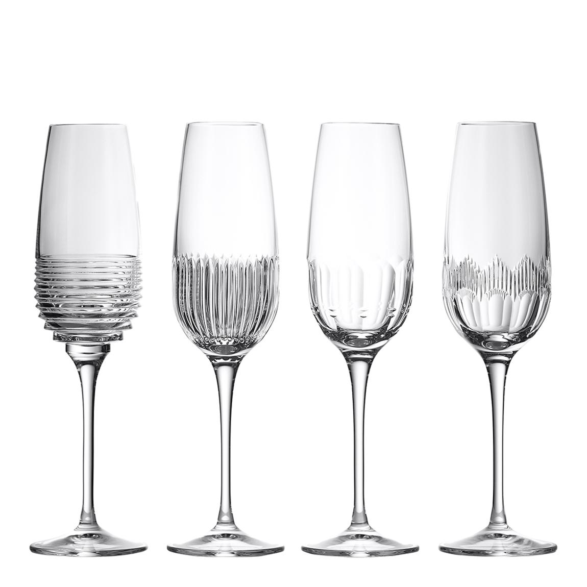 Set of 4 Mixed Mixology Flute Glasses, 325ml main product photo