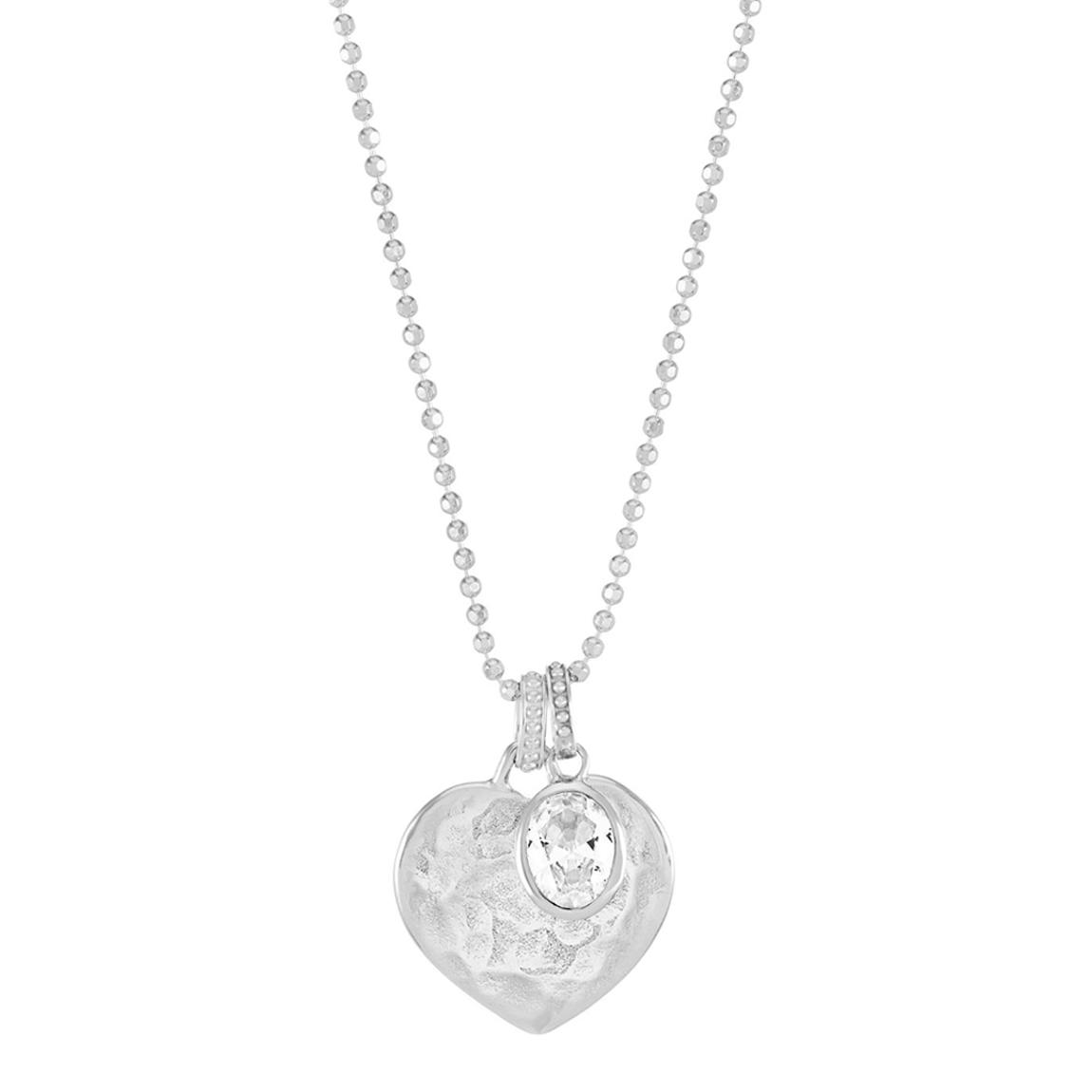 Silver Love Story Heart Pendant With White Topaz main product photo