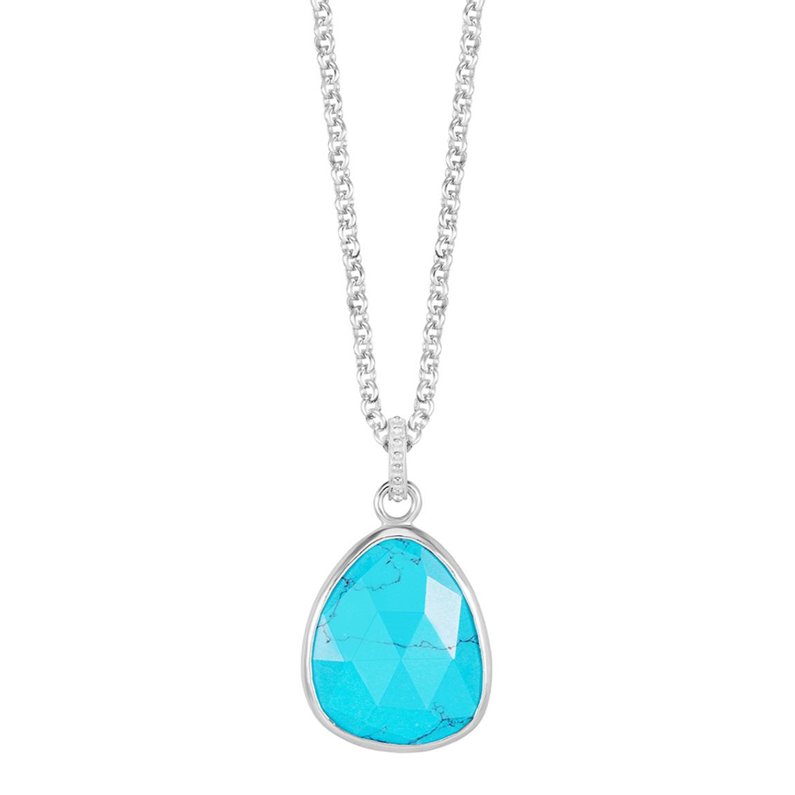 Silver Turquoise Pebble Pendant main product photo