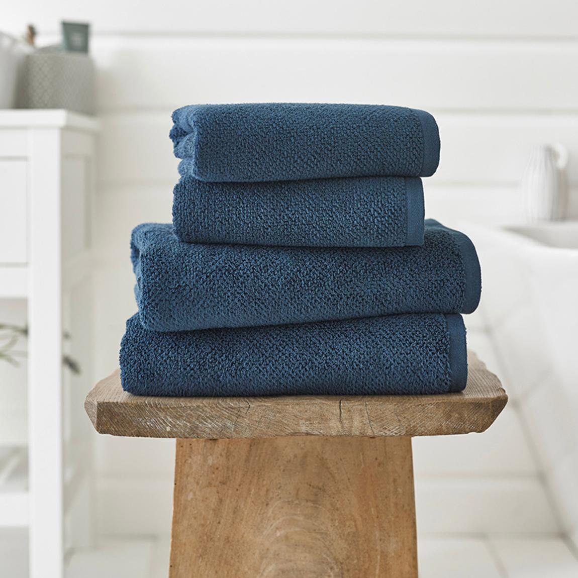 Romeo Luxury Textured Quik Dri 100% Cotton Hand Towel Pair Navy main product photo