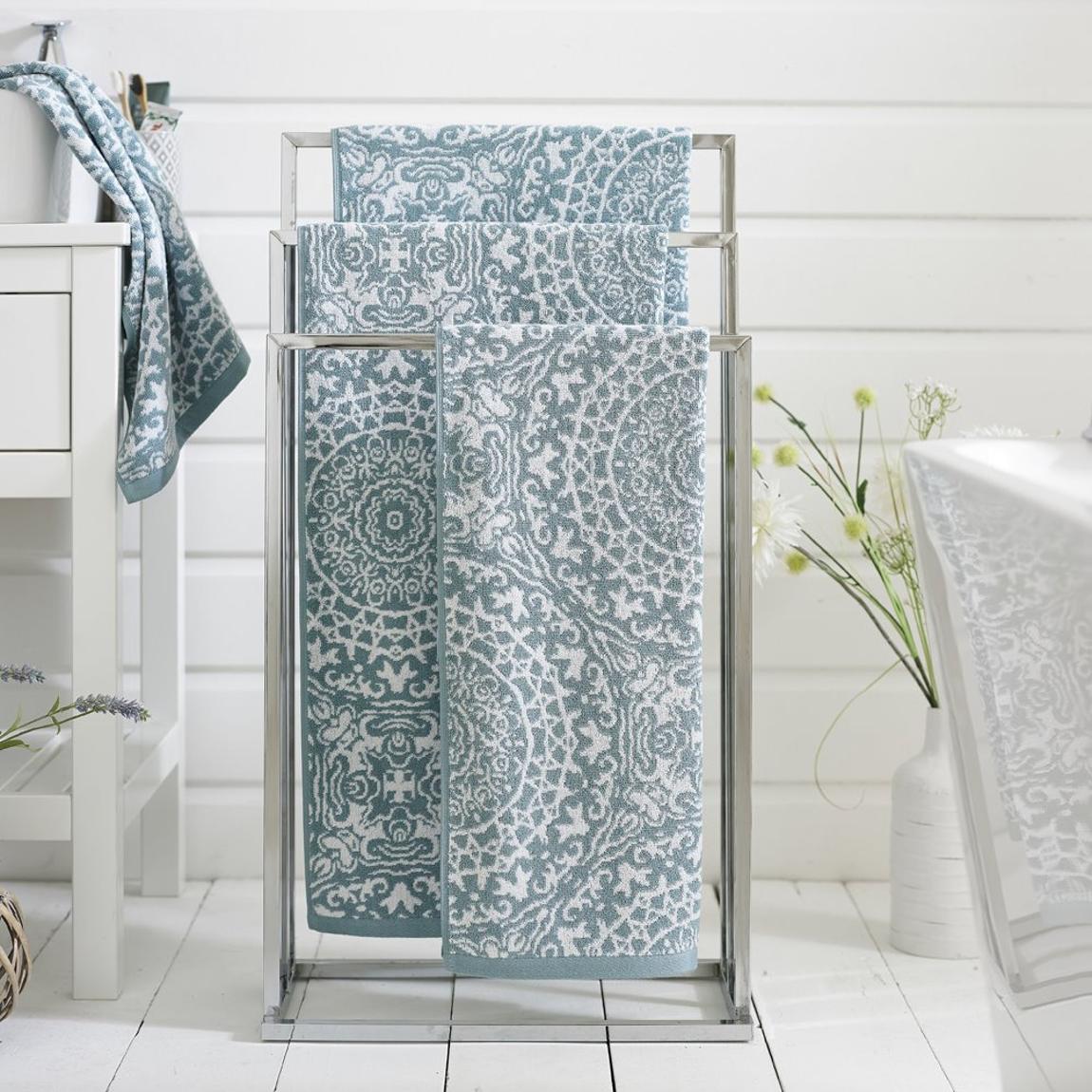 Lacy Connection Extrasoft 100% Cotton Hand Towels Pair Luxury Highly Absorbent Blue main product photo