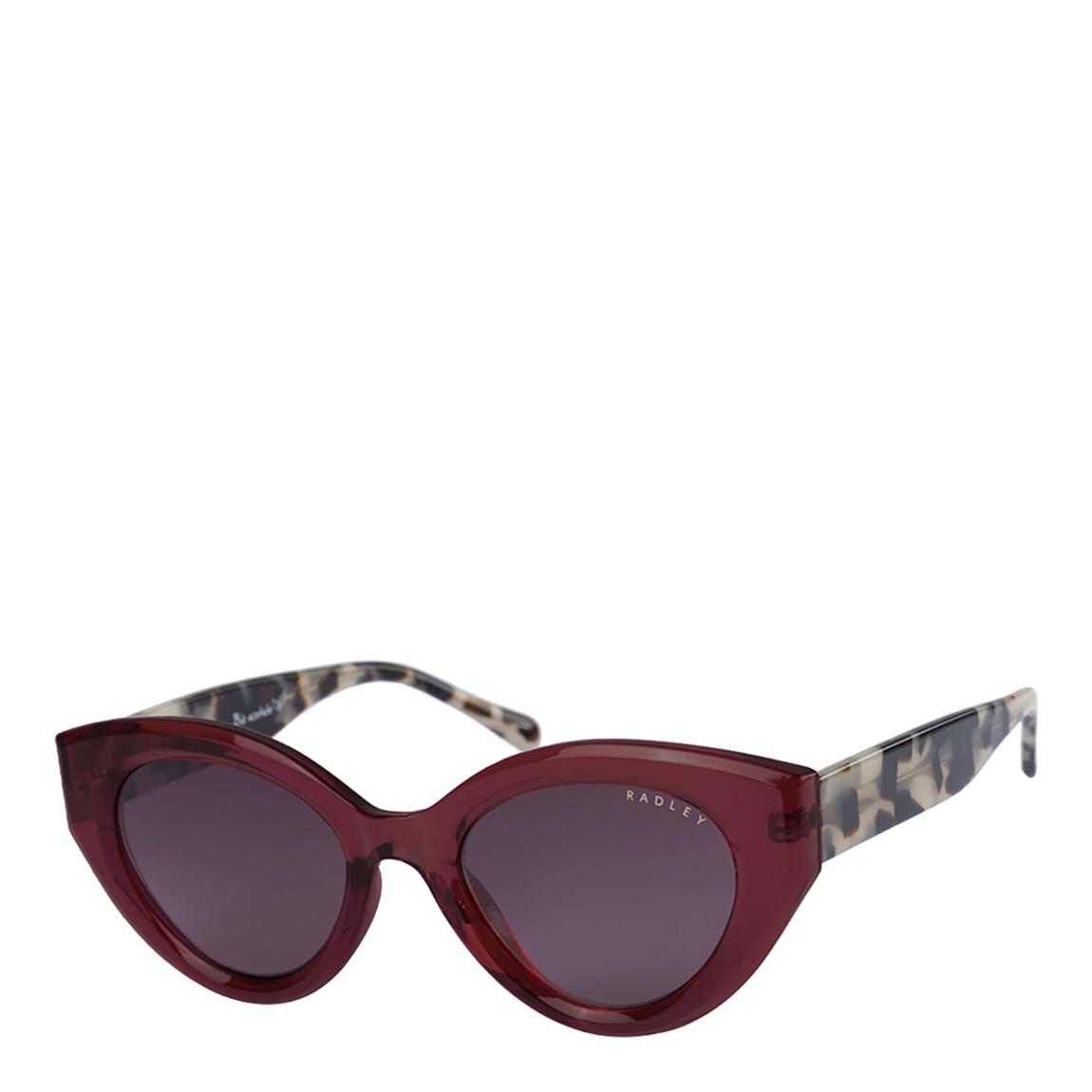 Red Cat Eye Leopard Print Temple Sunglasses 52mm main product photo