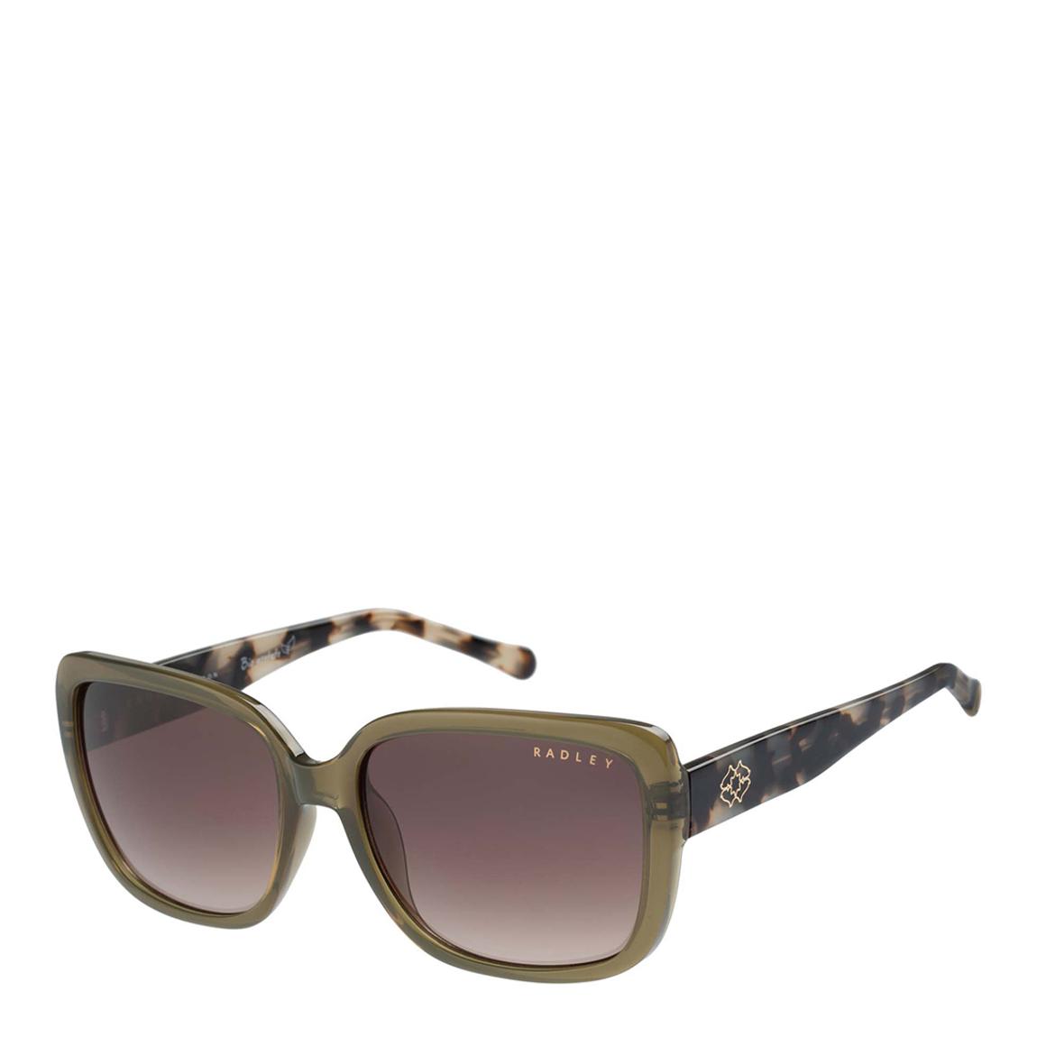 Tortoise Green Square Fit Sunglasses 57mm main product photo
