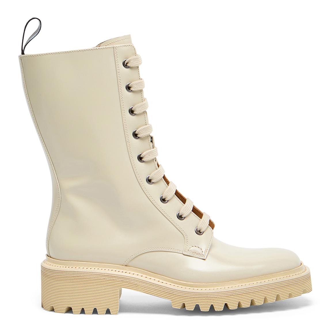 Women's Sand Gwyneth Leather Combat Boots main product photo
