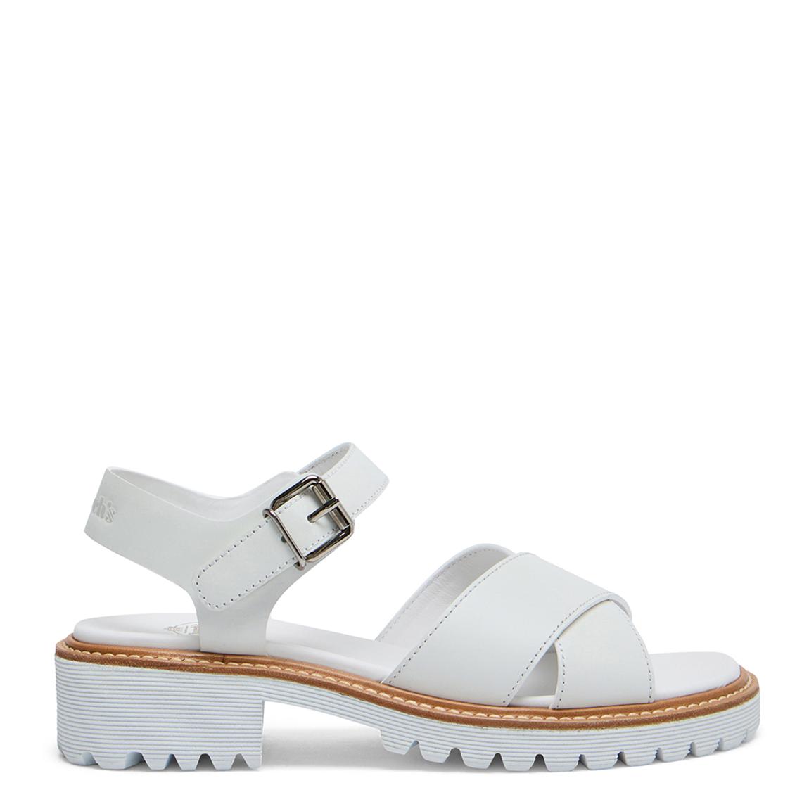Women's White Gaia Leather Heeled Sandal main product photo