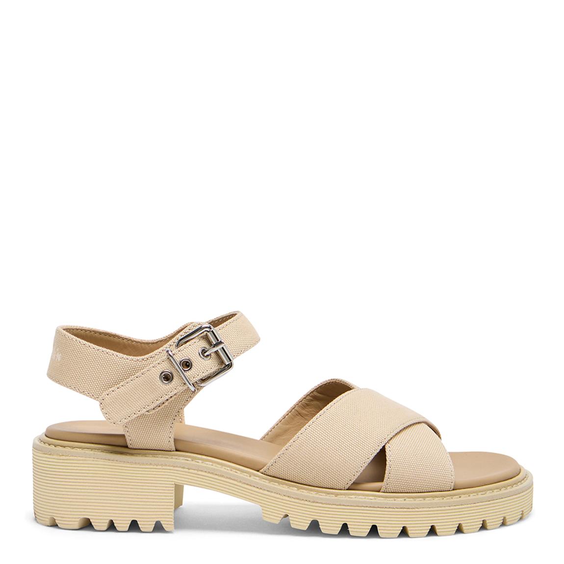 Women's Beige Gaia Leather Heeled Sandal main product photo