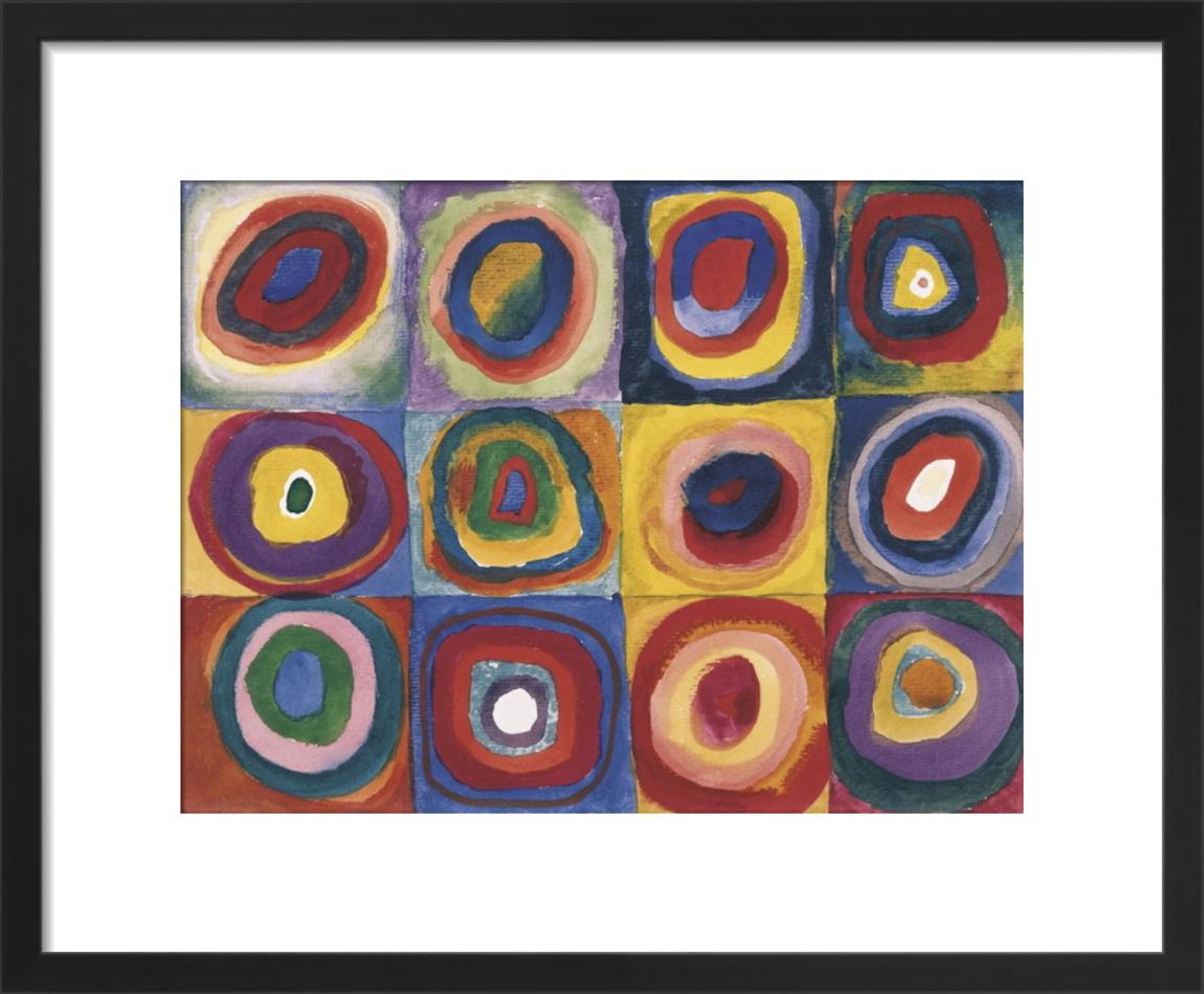 Colour Study. Squares And Concentric Circles Framed Art Print by Wassily Kandinsky 31x39cm main product photo