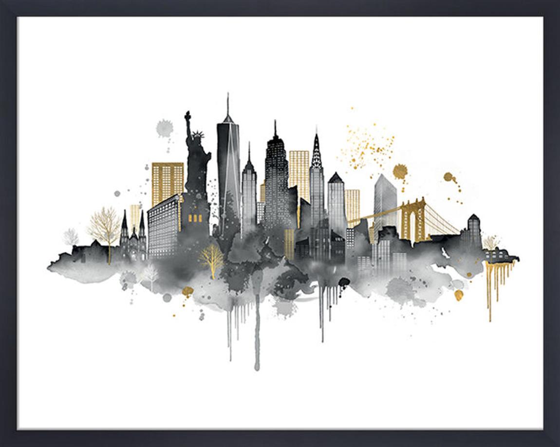 New York Skyline Framed Art Print by Summer Thornton 33x43cm main product photo