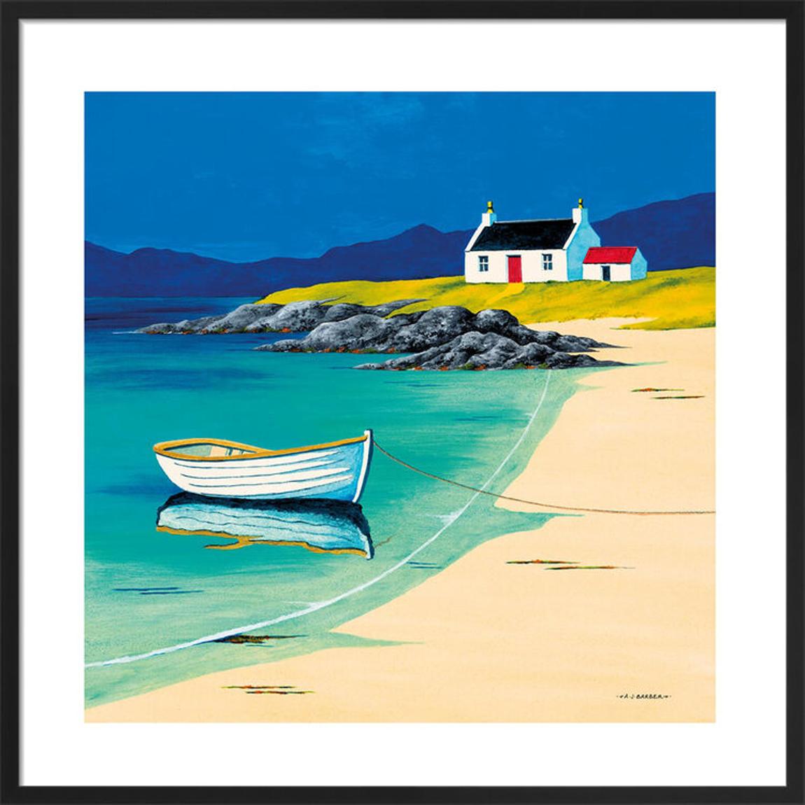 Hebridean Fisherman's Cottage Framed Art Print by Anthony Barber 43x43cm main product photo