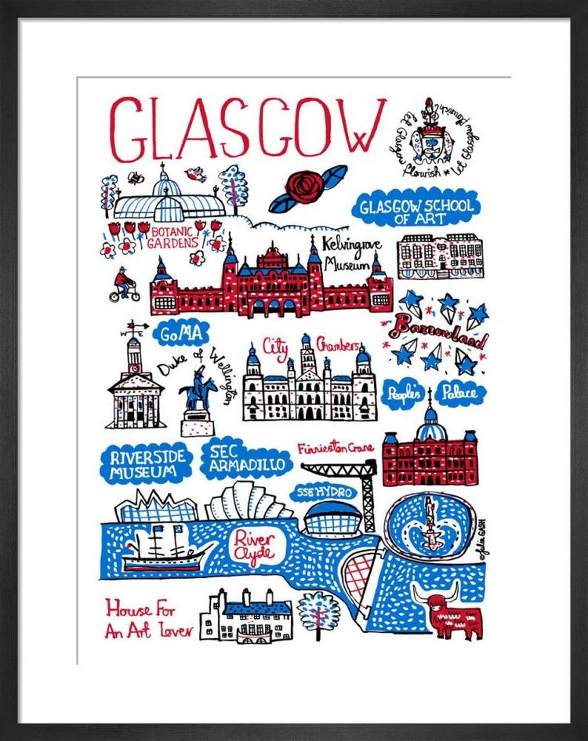 Glasgow Cityscape by Julia Gash 55x41cm main product photo