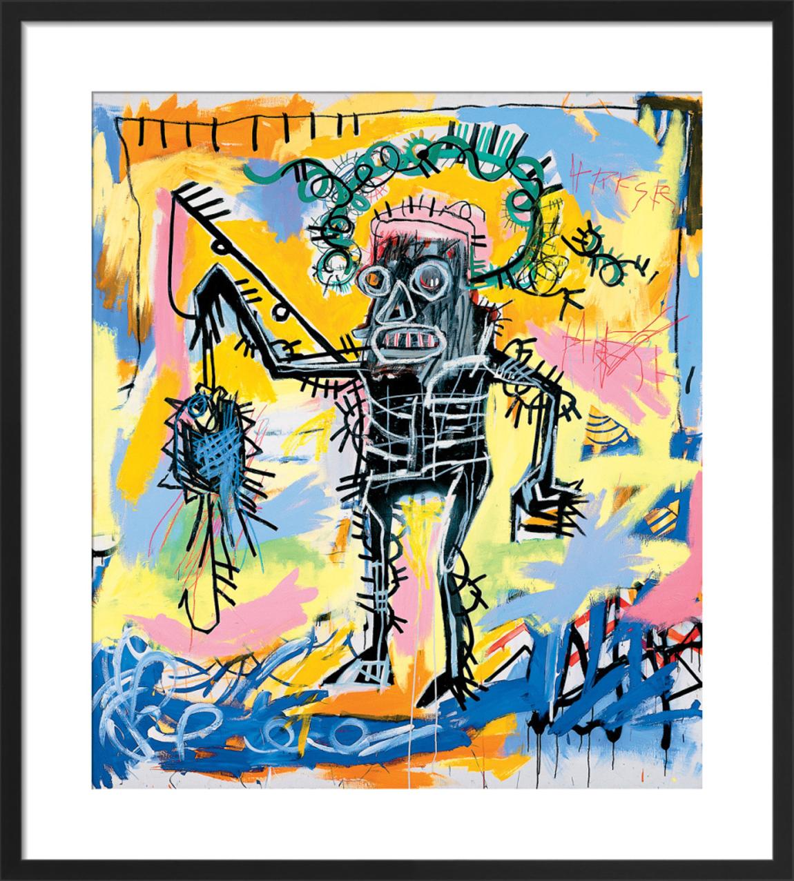 Untitled (Fishing) 1981 Framed Art Print by Jean-Michel Basquiat 55x50cm main product photo