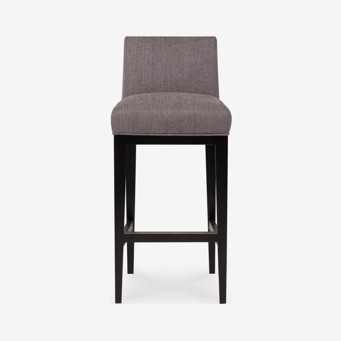 Byron Bar Stool in Astro Fabric Dark Grey & Ebony Light Wood main product photo