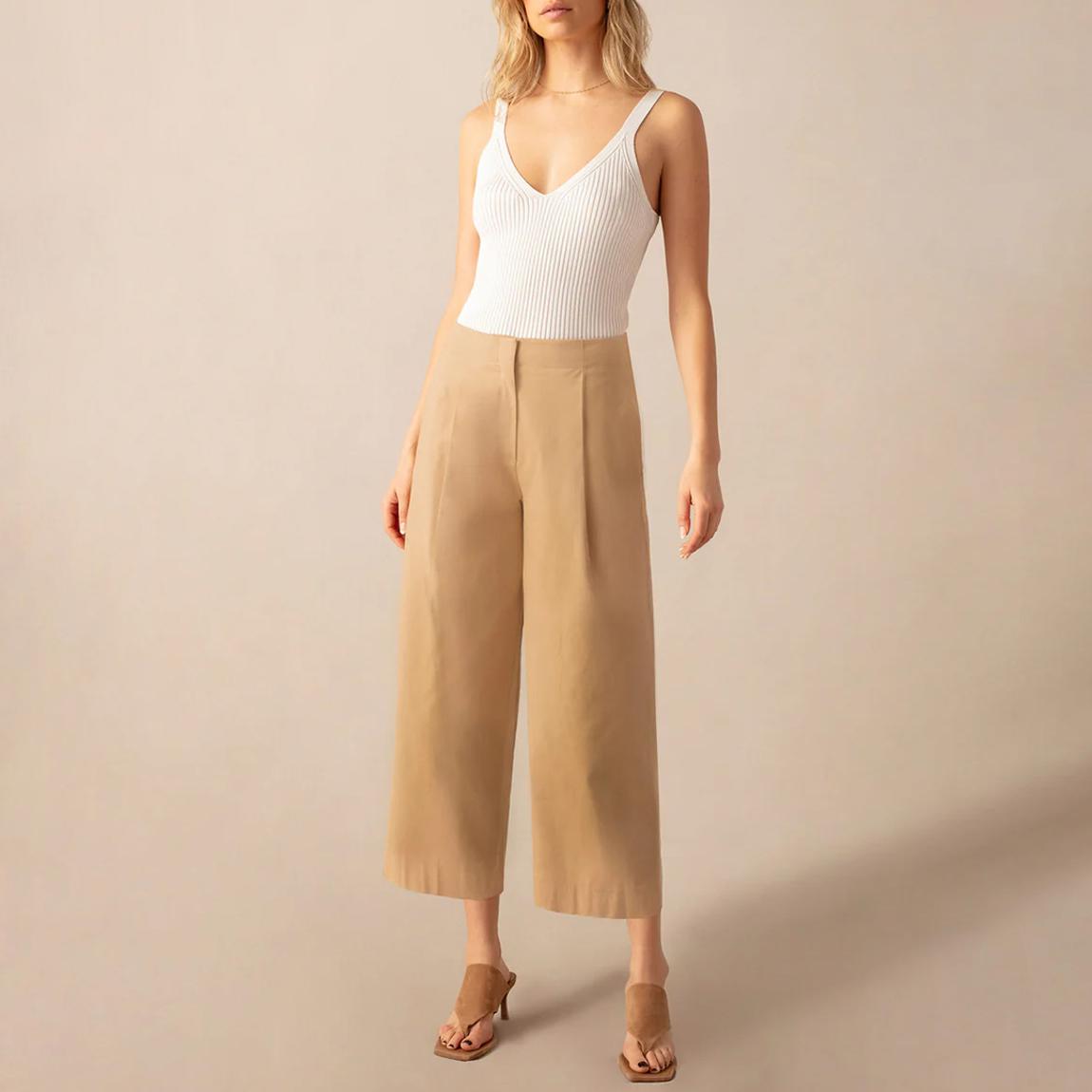 Cream Ribbed Knit Vest Top main product photo