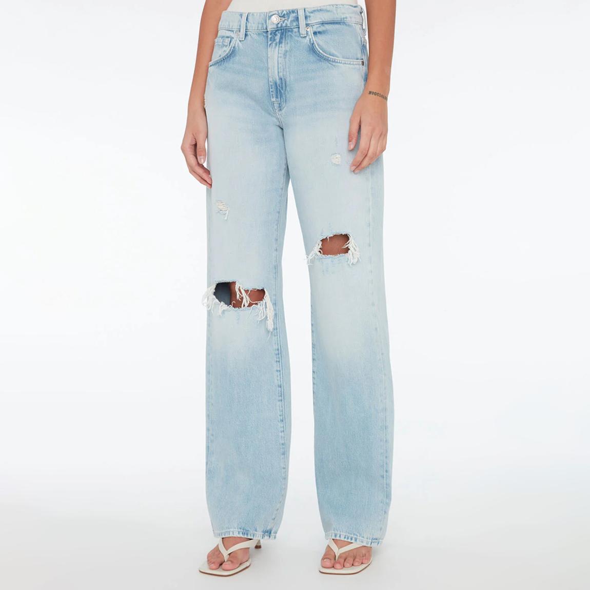 Light Blue Tess Straight Leg Ripped Jeans main product photo
