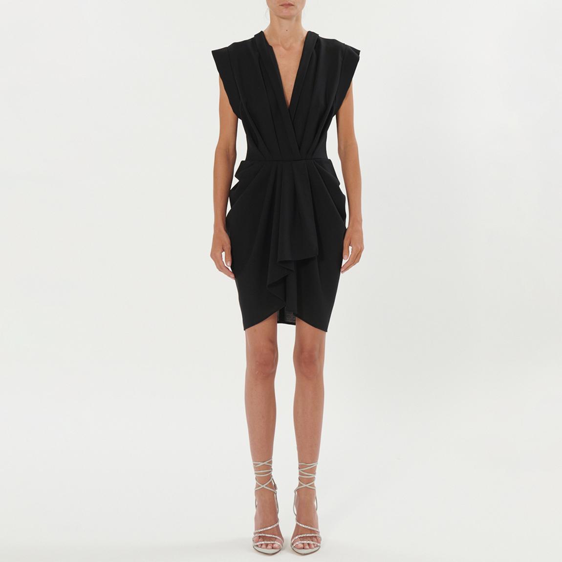 Black Pheao Gathered Mini Dress main product photo