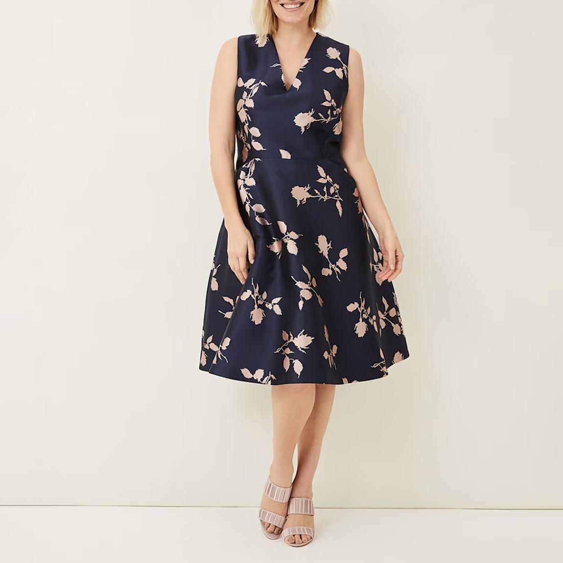 Navy Jordyn Jacquard Dress main product photo