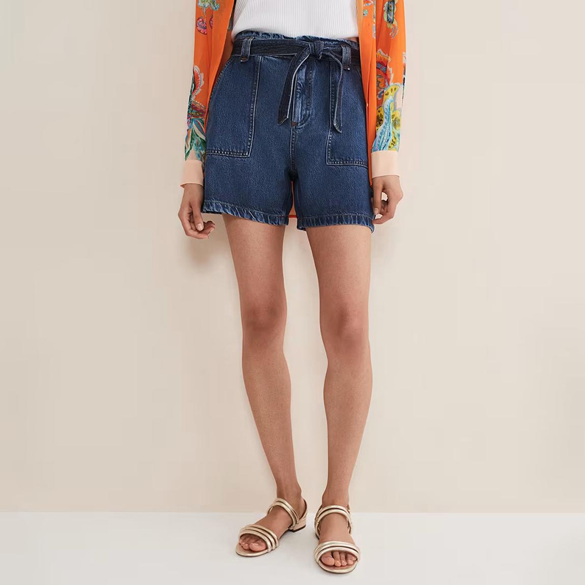 Dark Blue Paige Denim Short main product photo