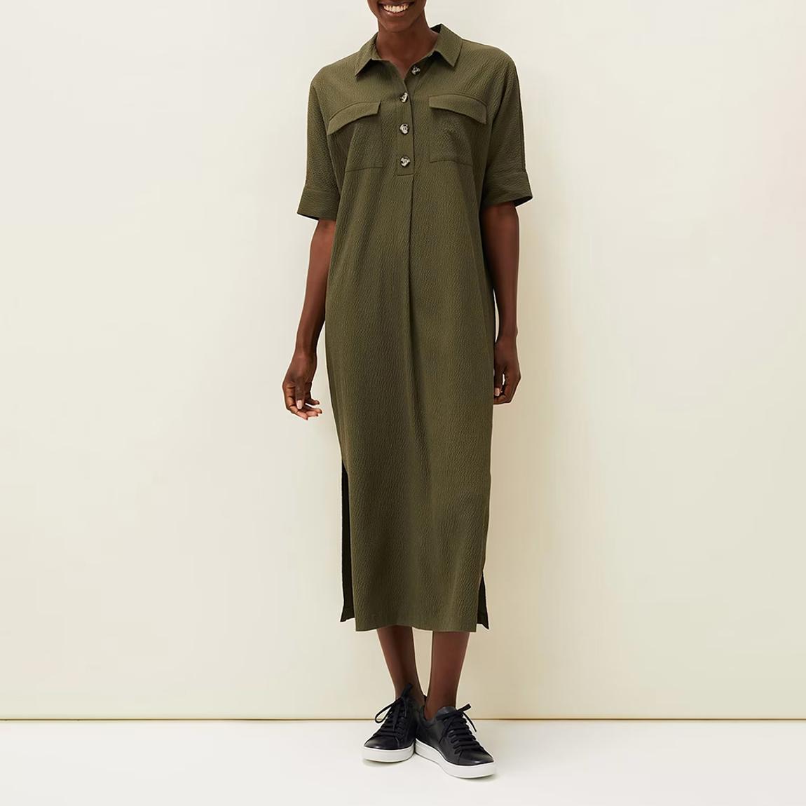 Khaki Lucina Split Midi Dress main product photo