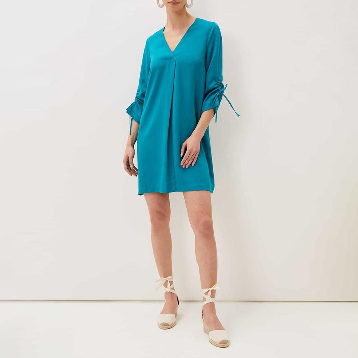 Teal Ceiara Tunic Mini Dress main product photo