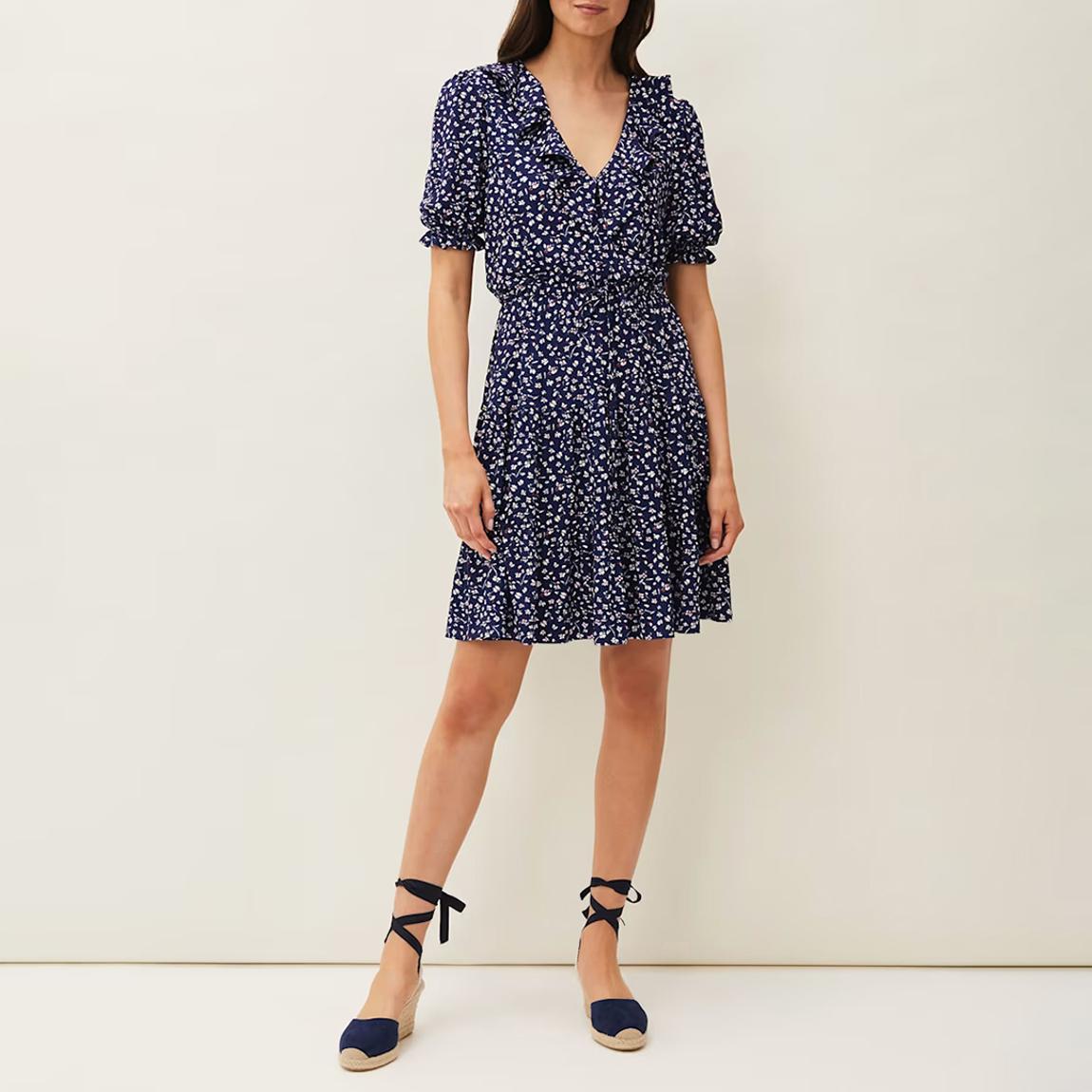 Navy Emily Ditsy Print Dress main product photo