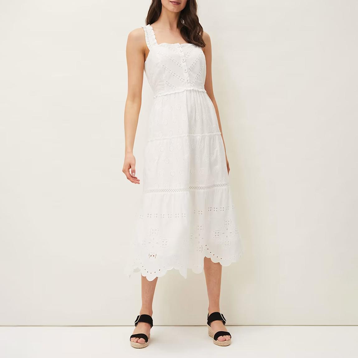Ellie Broidery Dress White main product photo