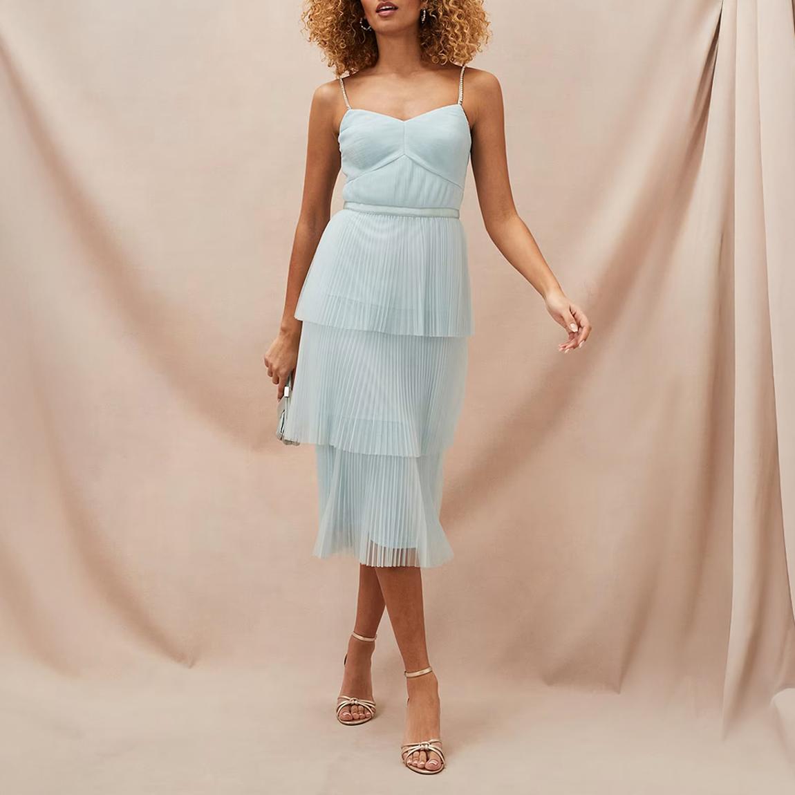 princess polly baby blue dress PHASE EIGHT BLACK,TURQOUISE & BLUE FEATHER PRINT SILK DRESS SIZE 16 –  Whispers Dress Agency