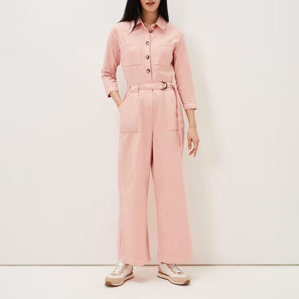 Pink Jarah Denim Jumpsuit main product photo