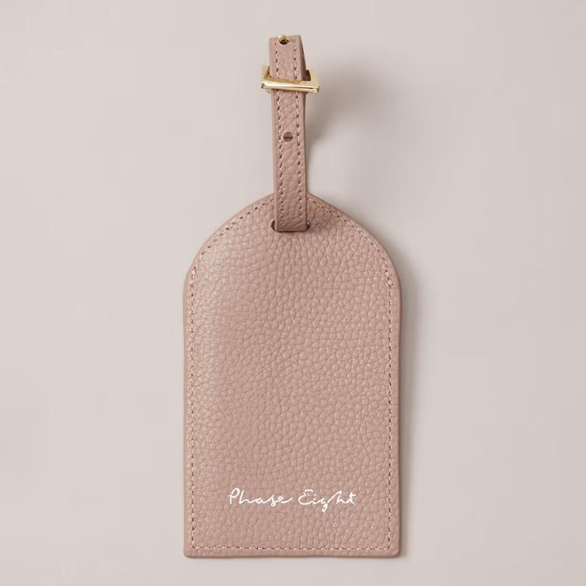Light Pink Leather Luggage Tag main product photo