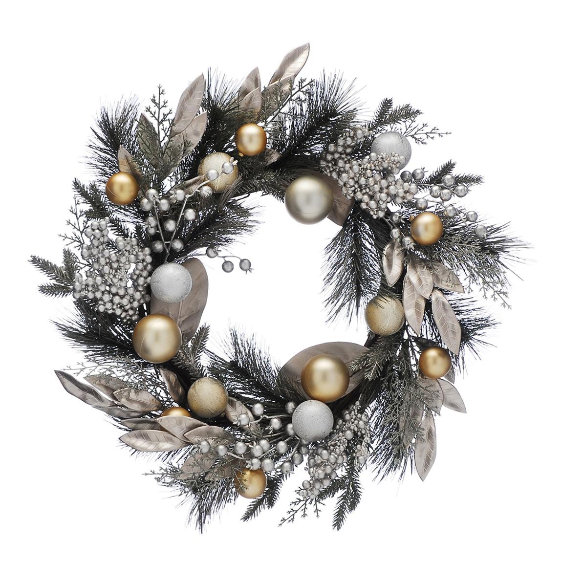 Gold Ball/Berries Wreath, 61cm main product photo