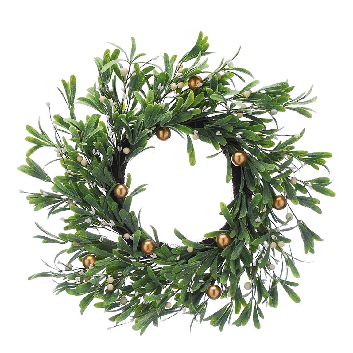Mistletoe With White/Gold Berries Wreath, 67cm main product photo
