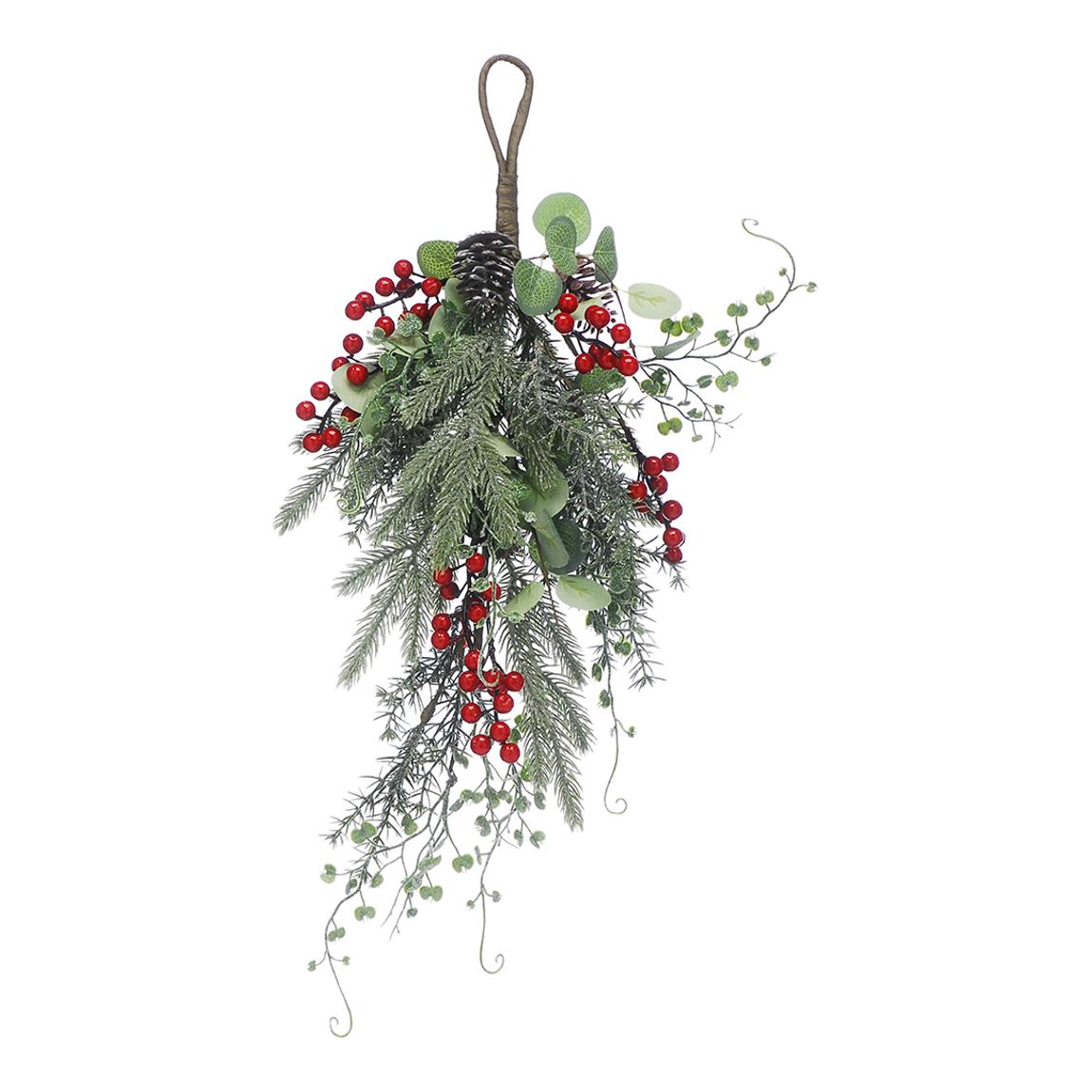 Green Foliage And Red Berries Teardrop, 55cm main product photo