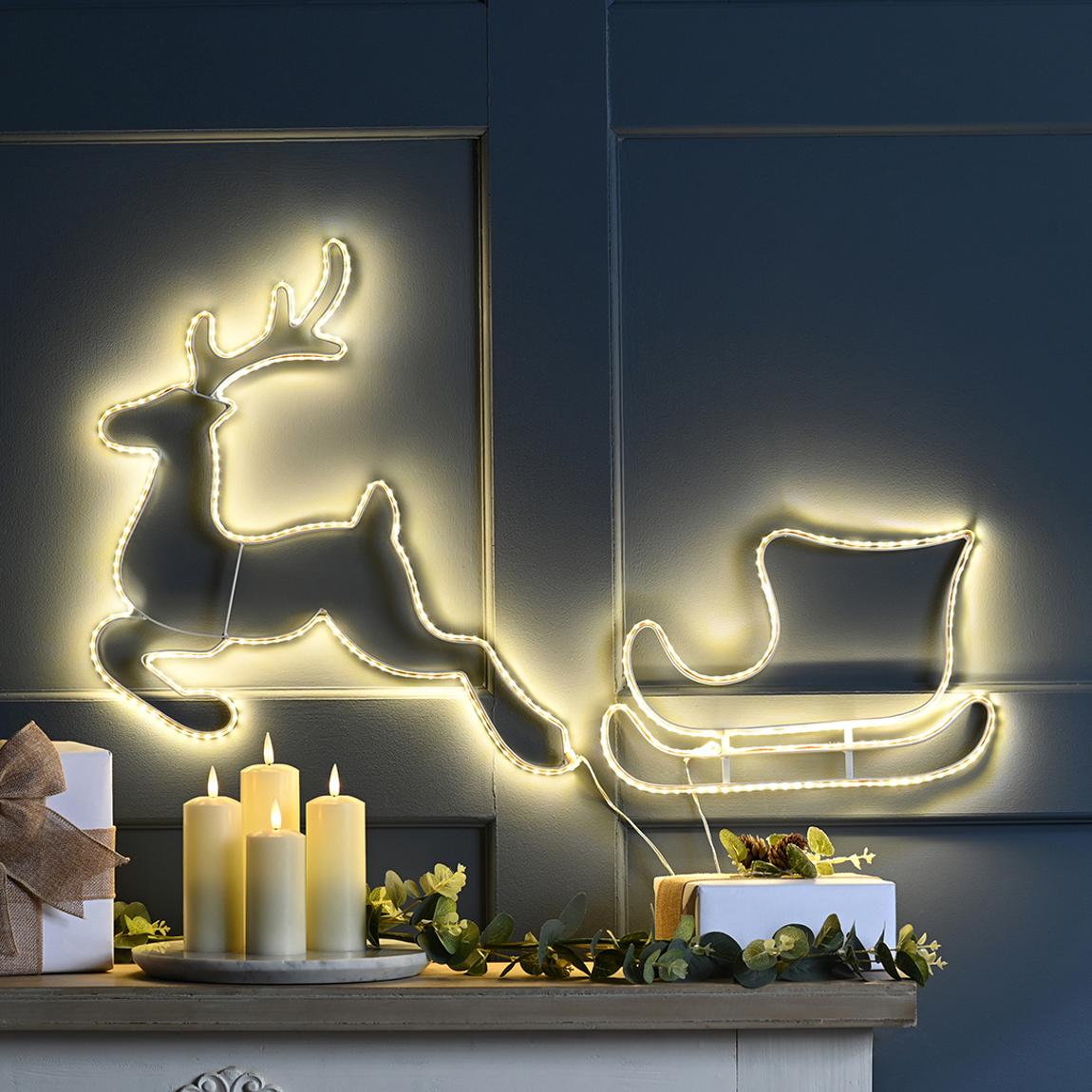 Hanging Reindeer And Sleigh Silhouette main product photo